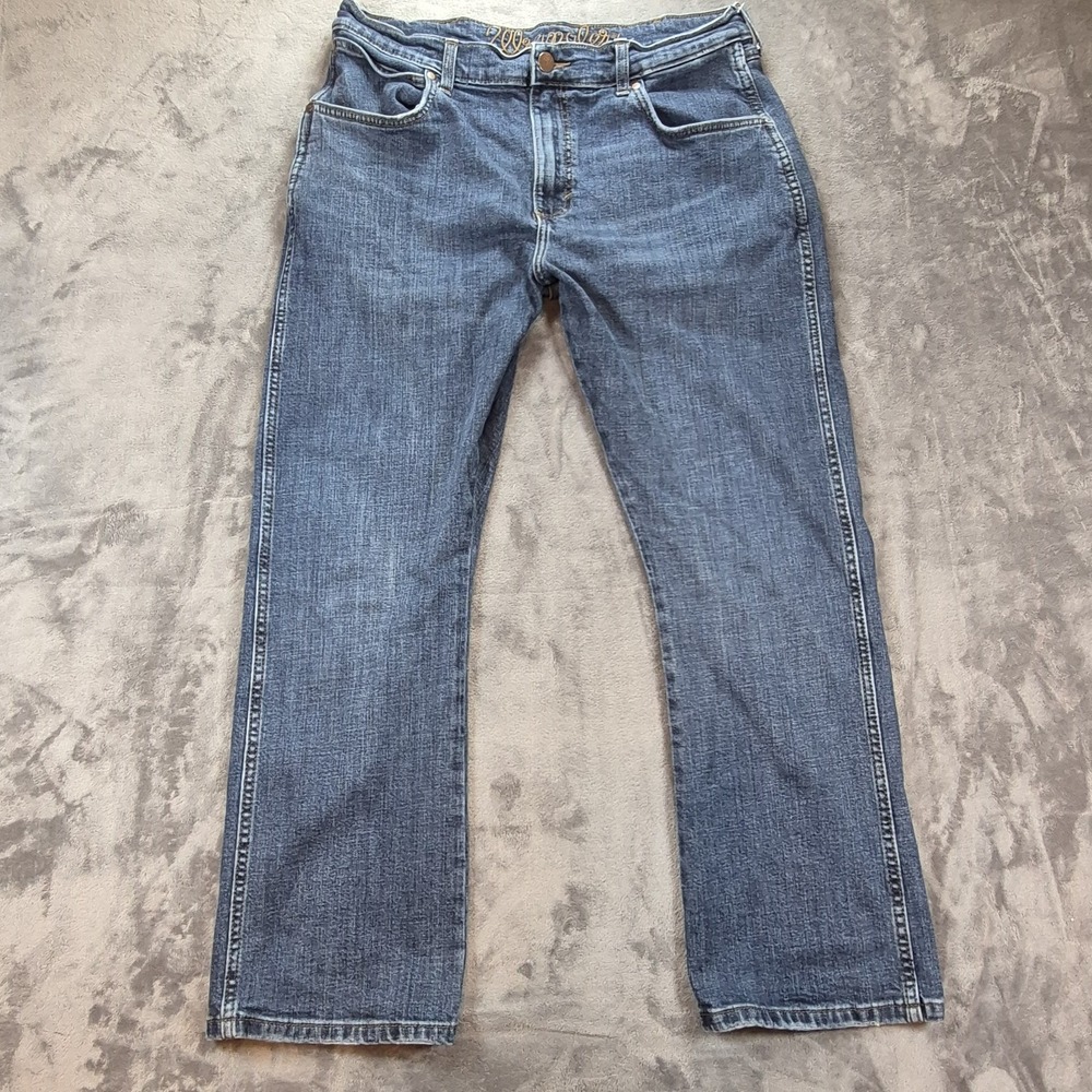 Wrangler Jeans Mens 36x30 Blue Cowboy Cut Retro Slim Bootcut 1077MWPCO Western